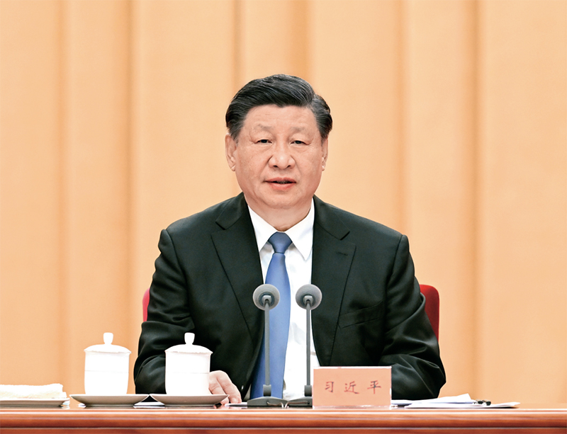2023年1月9日，中共中央總書記、國家主席、中央軍委主席習近平在中國共產(chǎn)黨第二十屆中央紀律檢查委員會第二次全體會議上發(fā)表重要講話。 新華社記者 張領/攝
